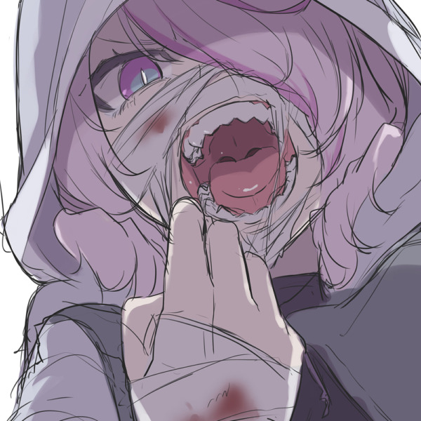 歯や舌、のどちんこなど口内・おくち系作品|A detailed illustration of teeth, tongue, uvula, and other oral structures.